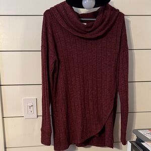 a:glow Maroon Cowl Neck Sweater